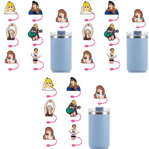 HASTHIP® 18PCS Stanley Straw Cover for Cup 30 40 Oz Taylor Swift Creative Topper Gift for Fans Cute Accessories HASTHIP® 18PCS Stanley Straw Cover for Cup 30 40 Oz Taylor Swift Creative Topper Gift for Fans Cute Accessories